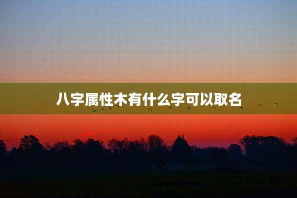 八字属性木有什么字可以取名