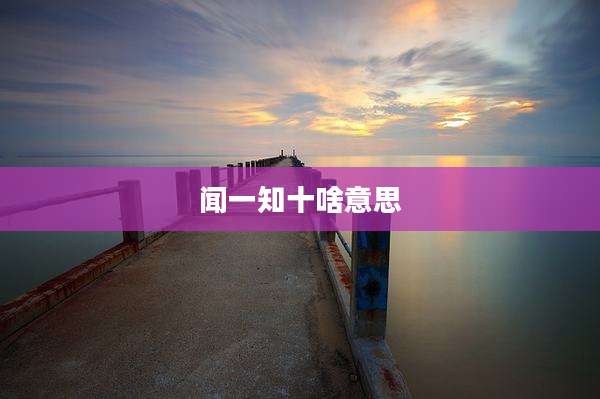 闻一知十啥意思