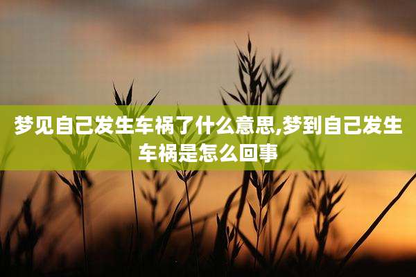 梦见自己发生车祸了什么意思,梦到自己发生车祸是怎么回事