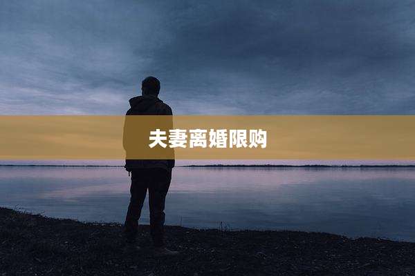 夫妻离婚限购