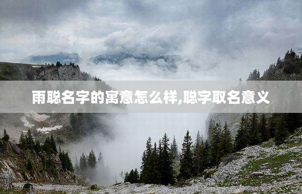 雨聪名字的寓意怎么样,聪字取名意义