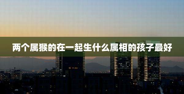 两个属猴的在一起生什么属相的孩子最好