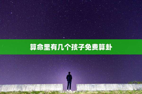 算命里有几个孩子免费算卦