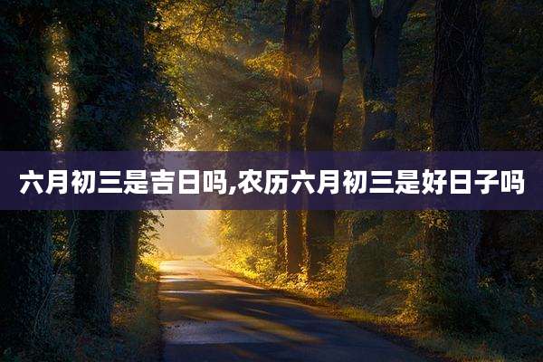 六月初三是吉日吗,农历六月初三是好日子吗