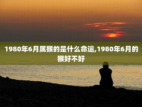 1980年6月属猴的是什么命运,1980年6月的猴好不好