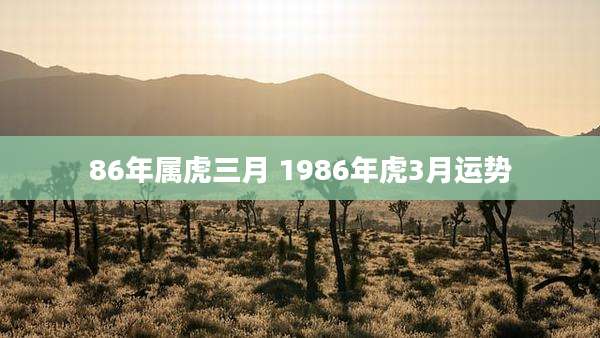 86年属虎三月 1986年虎3月运势