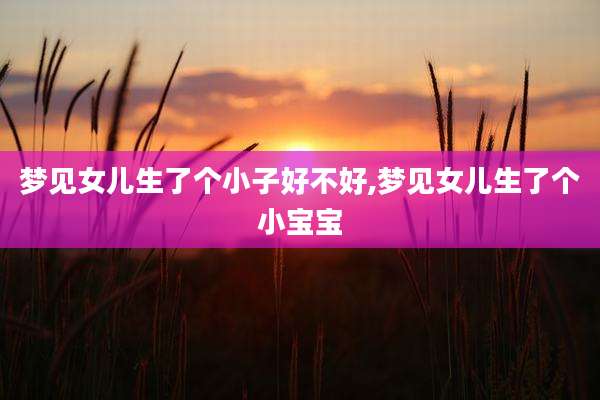 梦见女儿生了个小子好不好,梦见女儿生了个小宝宝