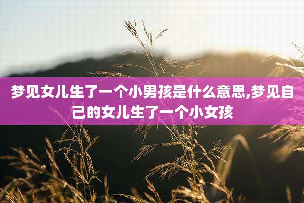 梦见女儿生了一个小男孩是什么意思,梦见自己的女儿生了一个小女孩