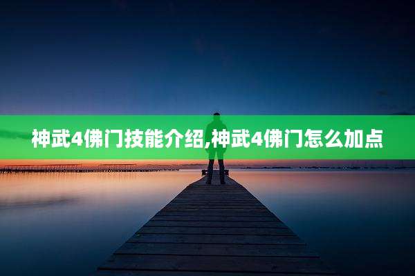 神武4佛门技能介绍,神武4佛门怎么加点