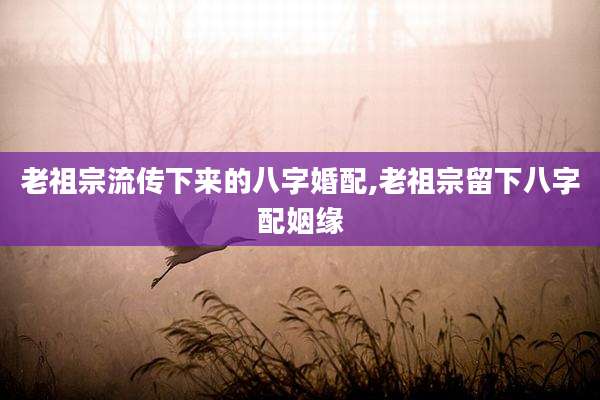 老祖宗流传下来的八字婚配,老祖宗留下八字配姻缘