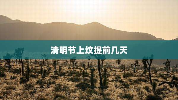 清明节上坟提前几天