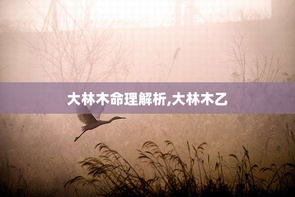 大林木命理解析,大林木乙