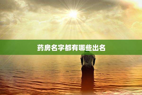 药房名字都有哪些出名