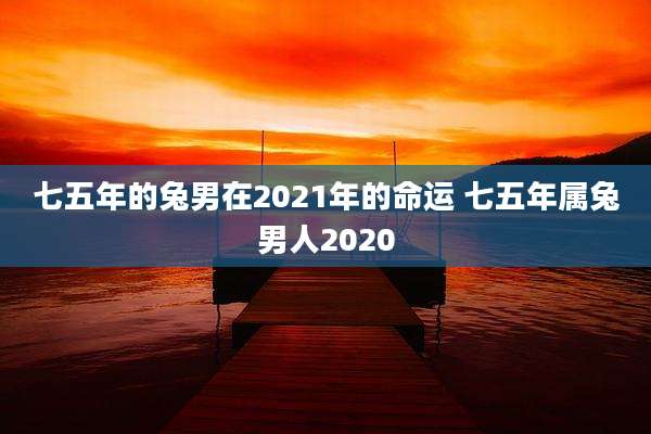 七五年的兔男在2021年的命运 七五年属兔男人2020