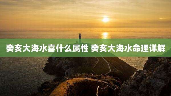 癸亥大海水喜什么属性 癸亥大海水命理详解