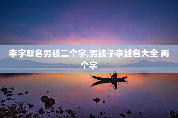 李字取名男孩二个字,男孩子李姓名大全 两个字
