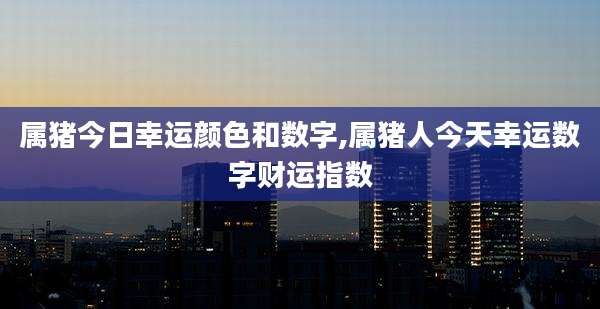 属猪今日幸运颜色和数字,属猪人今天幸运数字财运指数