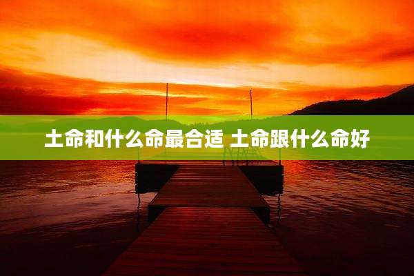 土命和什么命最合适 土命跟什么命好