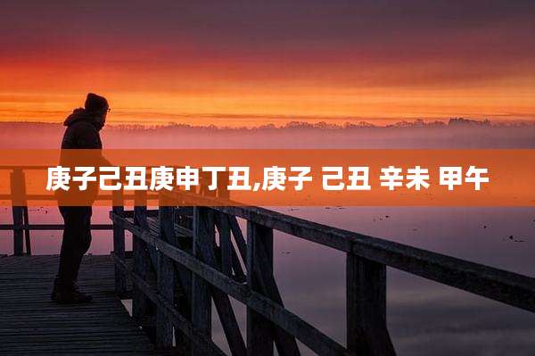 庚子己丑庚申丁丑,庚子 己丑 辛未 甲午