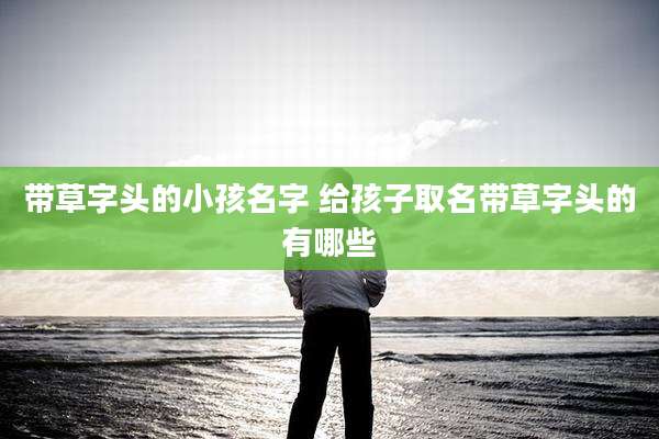 带草字头的小孩名字 给孩子取名带草字头的有哪些