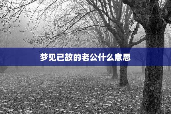 梦见已故的老公什么意思