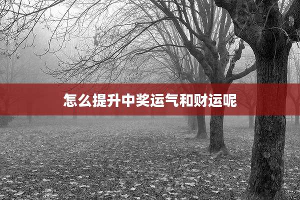 怎么提升中奖运气和财运呢