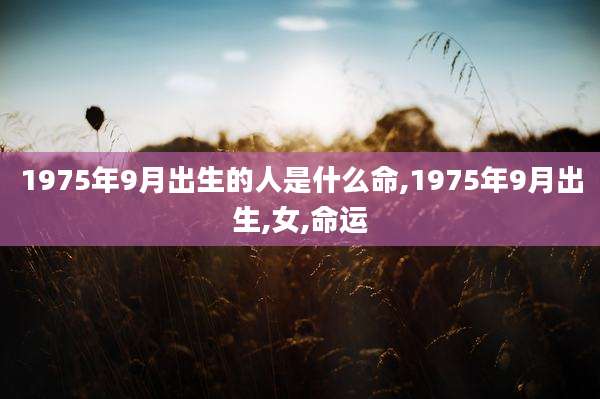 1975年9月出生的人是什么命,1975年9月出生,女,命运