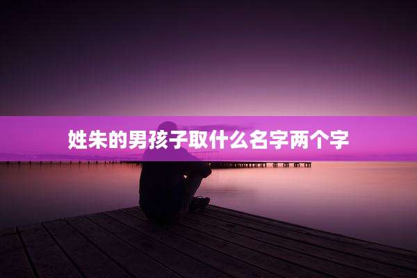 姓朱的男孩子取什么名字两个字