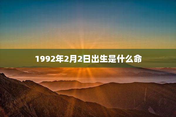 1992年2月2日出生是什么命