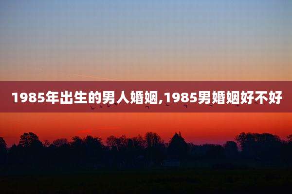 1985年出生的男人婚姻,1985男婚姻好不好
