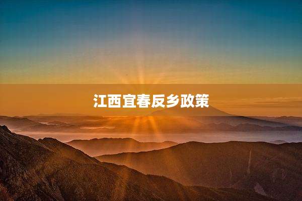 江西宜春反乡政策