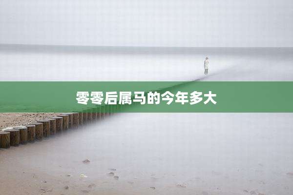 零零后属马的今年多大