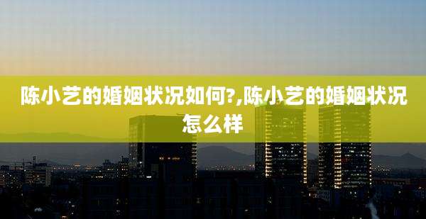 陈小艺的婚姻状况如何?,陈小艺的婚姻状况怎么样