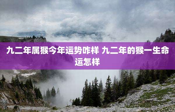 九二年属猴今年运势咋样 九二年的猴一生命运怎样