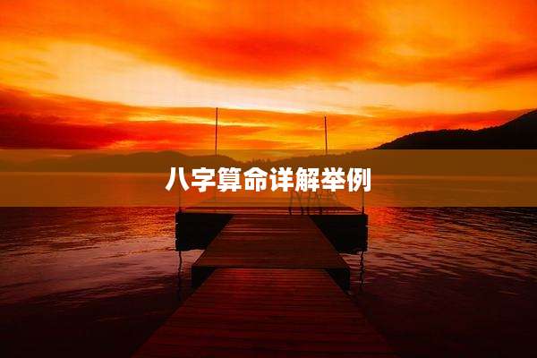 八字算命详解举例