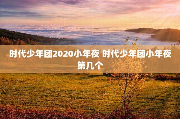 时代少年团2020小年夜 时代少年团小年夜第几个