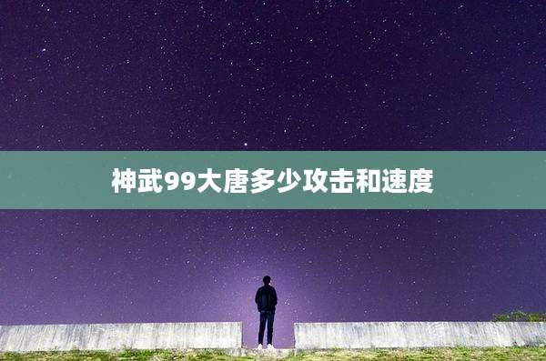 神武99大唐多少攻击和速度