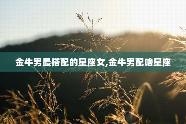 金牛男最搭配的星座女,金牛男配啥星座