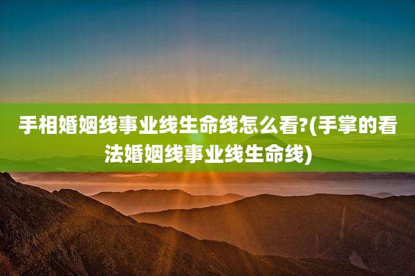 手相婚姻线事业线生命线怎么看?(手掌的看法婚姻线事业线生命线)