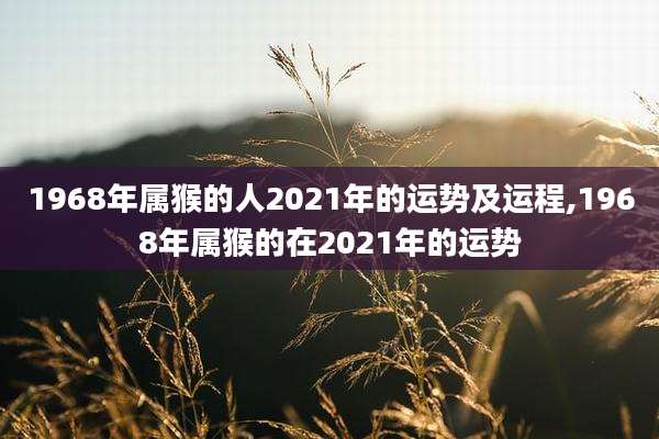 1968年属猴的人2021年的运势及运程,1968年属猴的在2021年的运势