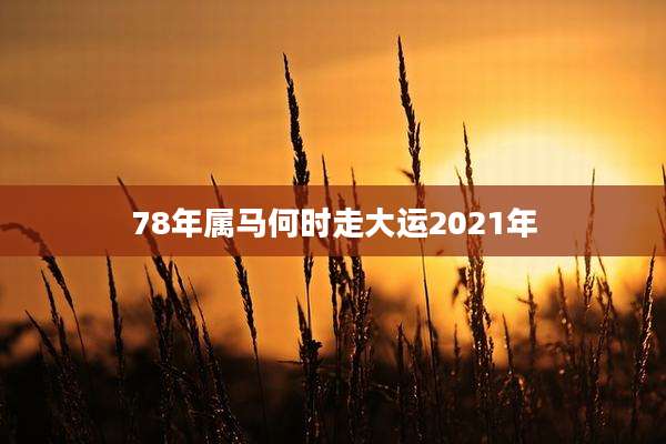 78年属马何时走大运2021年