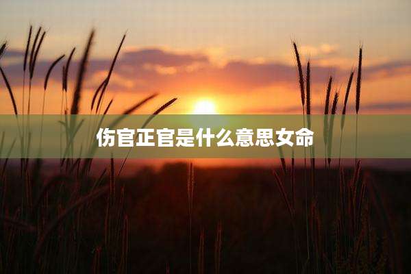 伤官正官是什么意思女命