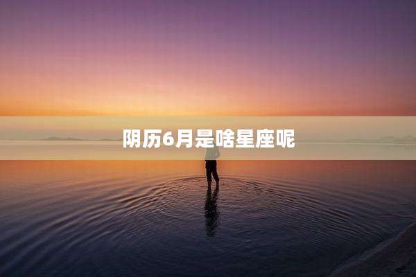 阴历6月是啥星座呢