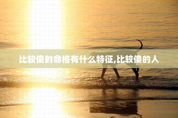 比较傻的命格有什么特征,比较傻的人