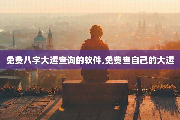 免费八字大运查询的软件,免费查自己的大运