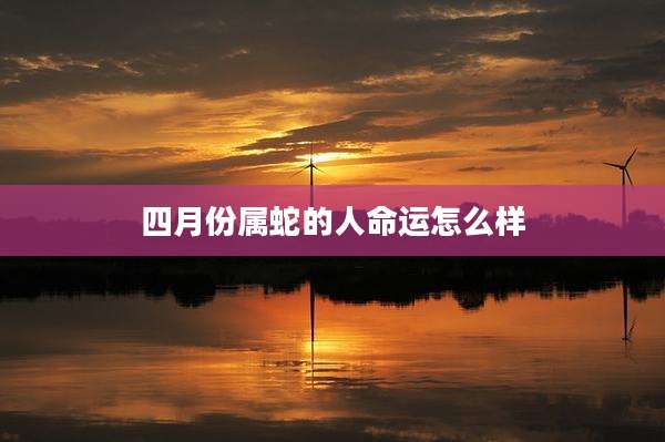 四月份属蛇的人命运怎么样