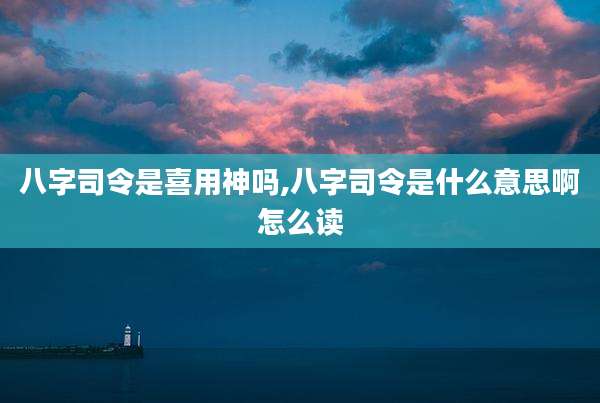 八字司令是喜用神吗,八字司令是什么意思啊怎么读