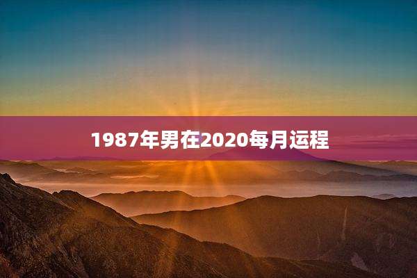 1987年男在2020每月运程
