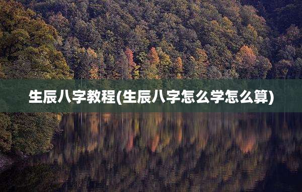 生辰八字教程(生辰八字怎么学怎么算)