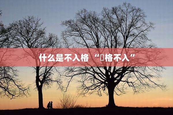 什么是不入格 “扞格不入”